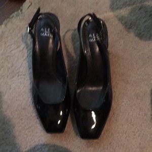 Alex Marie black patent sling backs. Size 5.5.